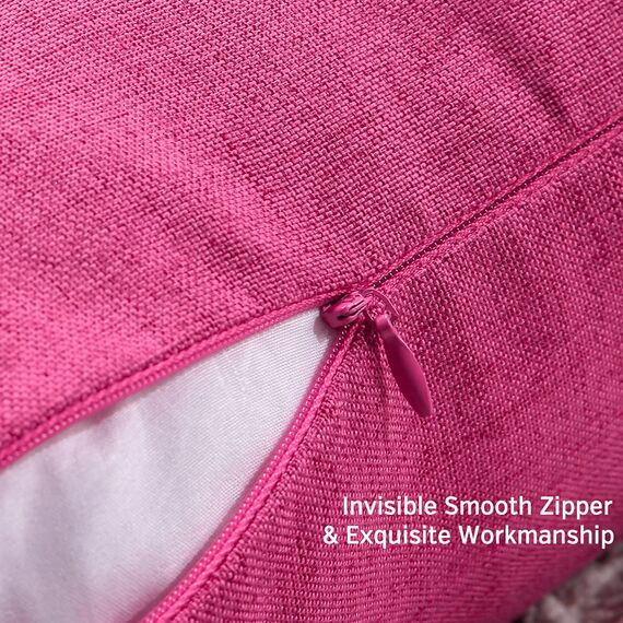 OTOSTAR Wasserdichte Wurfkissenbezüge, 50,8 x 50,8 cm, Garten, dekorative Kissenbezüge, für Außenbereich, quadratisch, für Couch, Zelt, Sofa, Bank, Heimdekoration, 2 Stück (Hot Pink)