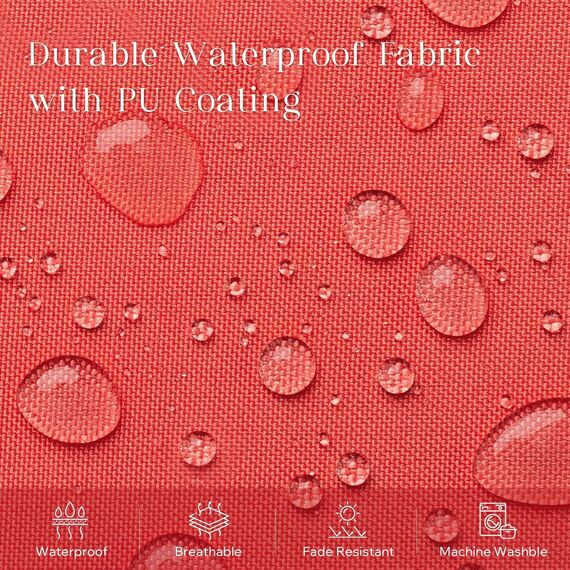 Phantoscope Wasserdichte Outdoor-Kissenbezüge mit Kontrastpaspel, dekorative quadratische Kissenhüllen für Terrasse, Sofa, Zelt, Sunbrella, Rosarot, 30 x 50 cm, 2er-Pack