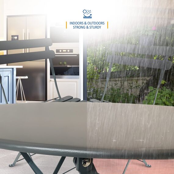 SUNMER Patio Bistro Set 3-teilig mit klappbarem Tisch und Stühlen - Gestell aus pulverbeschichtetem Stahl, leicht zu transportieren, jeder Stuhl kann 120 kg tragen - ideal für Garten, Terrasse, Balkon