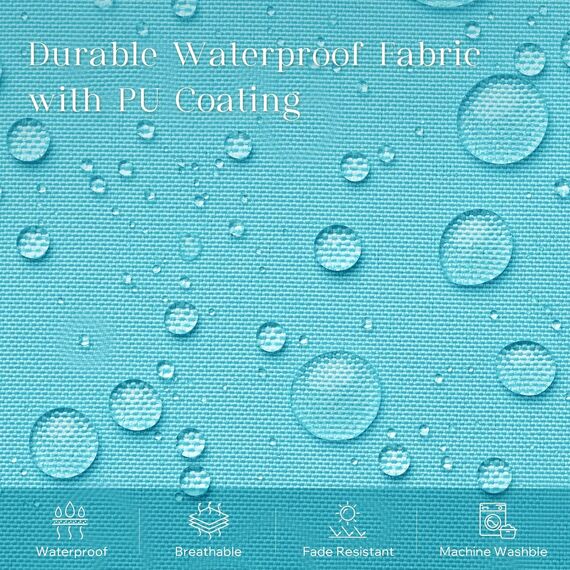 Phantoscope Wasserdichte Outdoor-Kissenbezüge mit Kontrastpaspel, dekorative quadratische Kissenhüllen für Terrasse, Sofa, Zelt, Sunbrella, Himmelblau, 50 x 50 cm, 2er-Pack