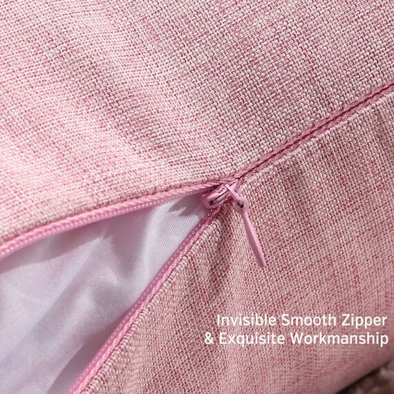 JOTOM Leinenoptik wasserdichte Kissenbezug, Einfarbig Kissenhülle Dekorative Sofakissen Kissenbezüge für Sofa Zimmer Balkon Terrasse Patio Garten Outdoor Außen Deko 45X45cm 2 Pack (Rot)