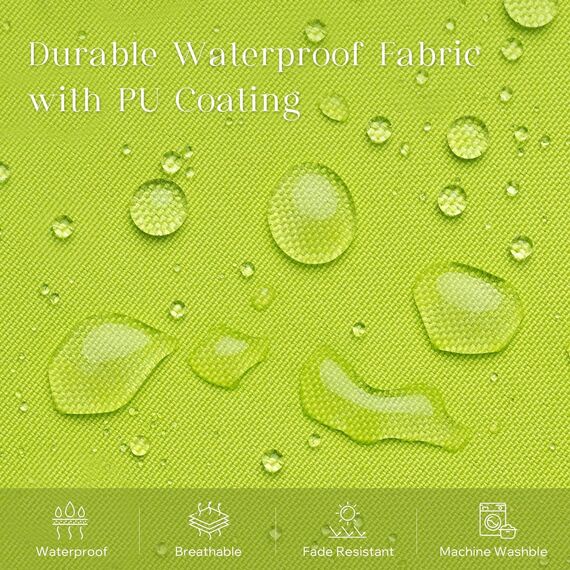 Phantoscope Wasserdichte Outdoor-Kissenbezüge mit Kontrastpaspel, dekorative quadratische Kissenhüllen für Terrasse, Sofa, Zelt, Sunbrella, Limettengrün, 30 x 50 cm, 2er-Pack