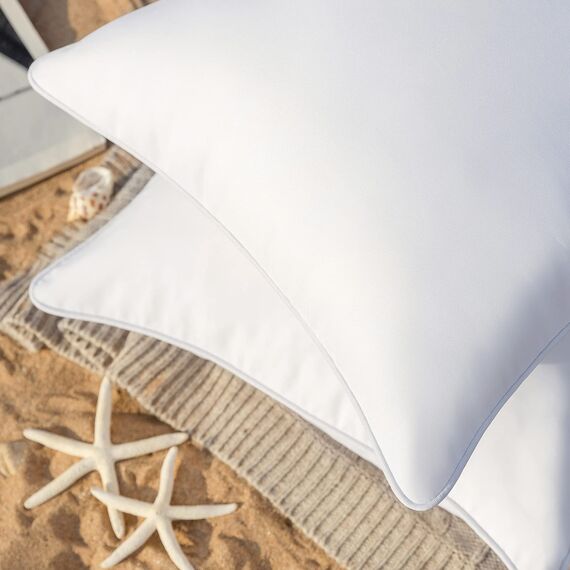 Phantoscope Wasserdichte Outdoor-Kissenbezüge, unifarbene Dekokissenhüllen für Terrasse, Sofa, Zelt, Sunbrella, Weiß, 45 x 45 cm, 2er-Pack