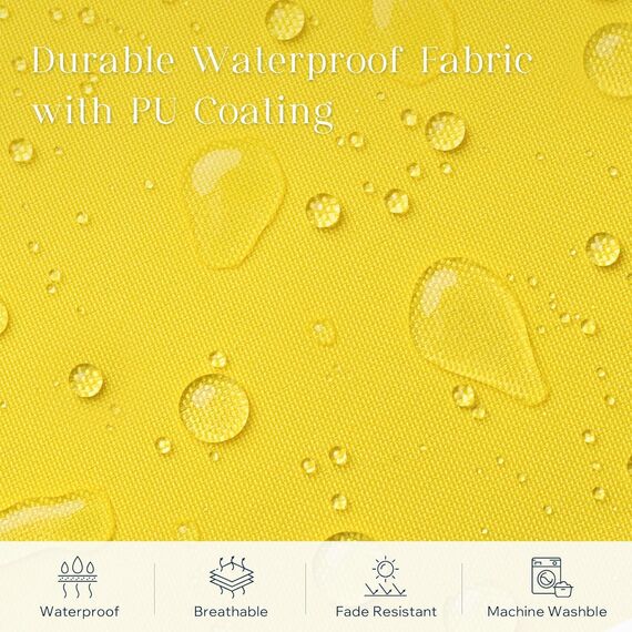 Phantoscope Wasserdichte Outdoor-Kissenbezüge mit Kontrastpaspel, dekorative quadratische Kissenhüllen für Terrasse, Sofa, Zelt, Sunbrella, Sonnengelb, 30 x 50 cm, 2er-Pack