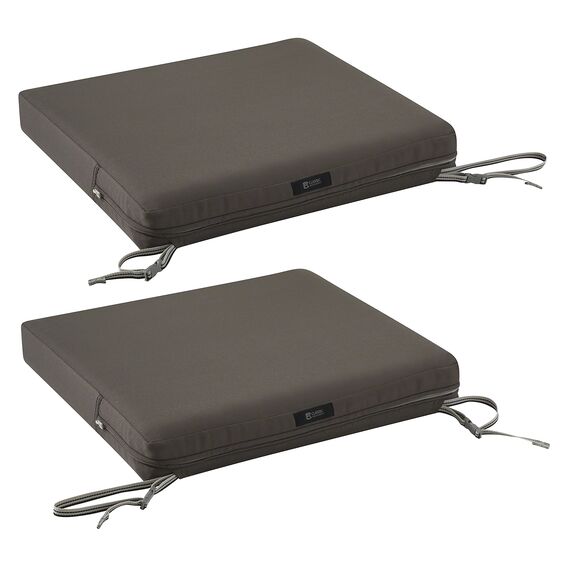 Classic Accessories Ravenna Wasserabweisendes Terrassen-Chaiselkissen, 203 x 66 x 7,6 cm, Dunkeltaupe, Outdoor-Sitzkissen