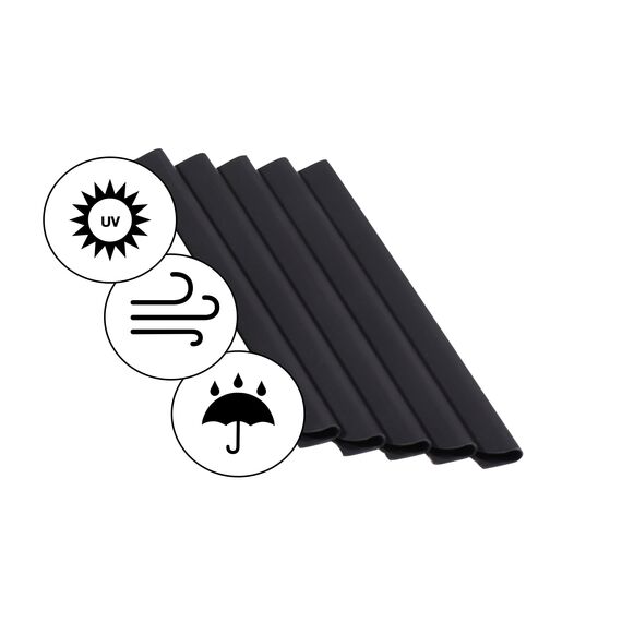 Enjoy-Quality PVC - Sichtschutzstreifen - Klemmschienen - Sichtschutz/Windschutz für Garten und Zaun - Befestigungsclips - Doppelstabmattenzaun - Anthrazit Universal