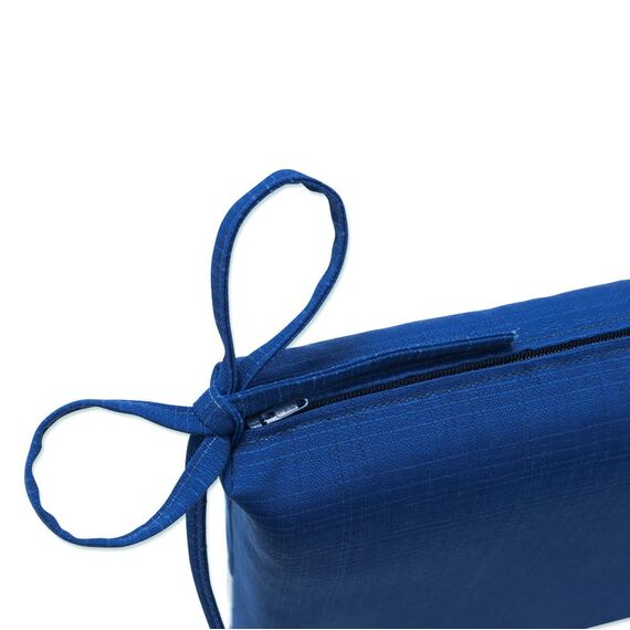 Pillow Perfect Fresco Solides Rattan-Sofa-Sitzkissen für drinnen und draußen, Wetter- und lichtbeständig, 45,7 x 114,3 cm, Blau