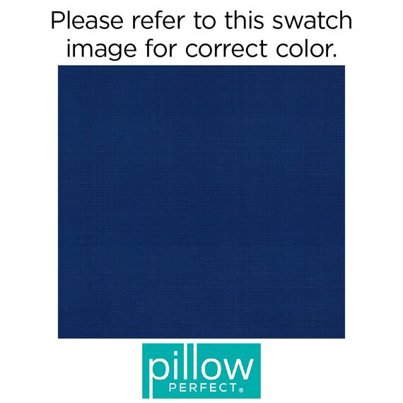 Pillow Perfect Fresco Solides Rattan-Sofa-Sitzkissen für drinnen und draußen, Wetter- und lichtbeständig, 45,7 x 114,3 cm, Blau