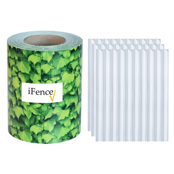 iFence PVC Sichtschutzstreifen 19cmX35 Meters inkl. 30 Clips Diverse Farben (Buchsbaum19cmX 35m)