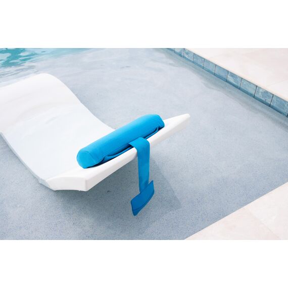 REZVANI Kopfstützenkissen für Terrasse, Chaiselongue, Poolliege auf Ledge mit rutschfestem beschwertem Schwanz und Handytasche, schnell trocknend, für alle Wetter-Poolmöbel und Liegen (bewölkt)