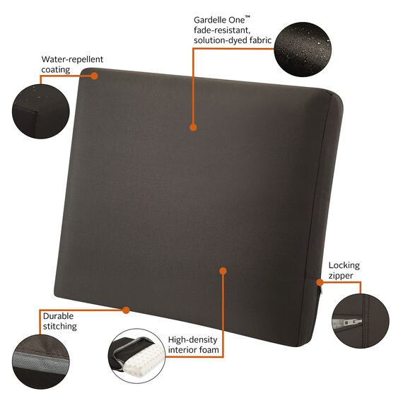 Classic Accessories Ravenna Rückenkissen, 58,4 cm B x 50,8 cm H x 10,2 cm dick, Espresso