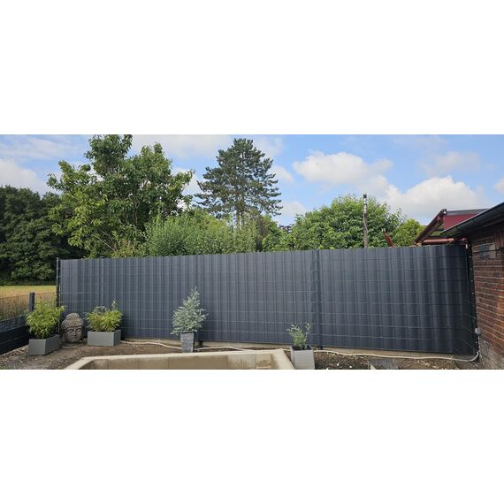 iFence Sichtschutzstreifen 50 Meter x 19 cm inkl. 30 Clips - diverse Farben (50 m, Anthrazit)