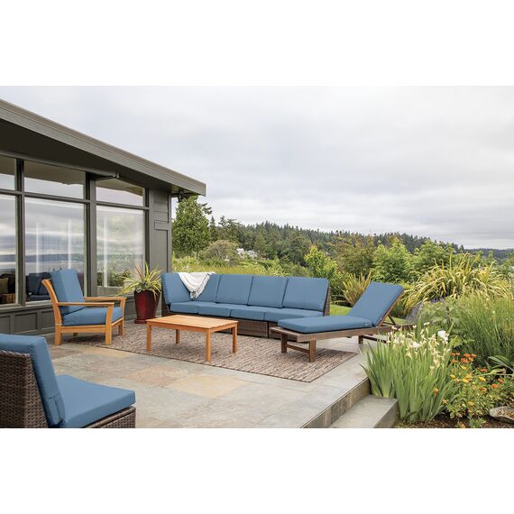 CLASSIC ACCESSORIES Ravenna Wasserabweisendes Terrassen-Rückenkissen, 58,4 x 50,8 x 10,2 cm, Empireblau, für den Außenbereich, Loveseat Kissen