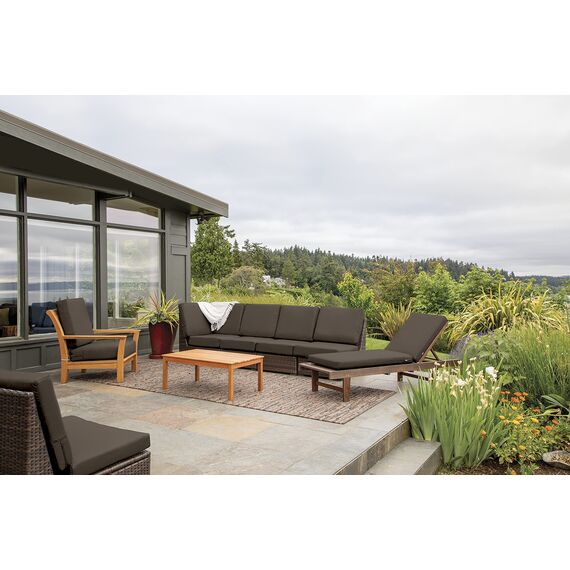 CLASSIC ACCESSORIES Ravenna Wasserabweisendes Terrassen-Rückenkissen, Espresso, Outdoor, Loveseat Kissen, 63,5 x 55,9 x 10,2 cm