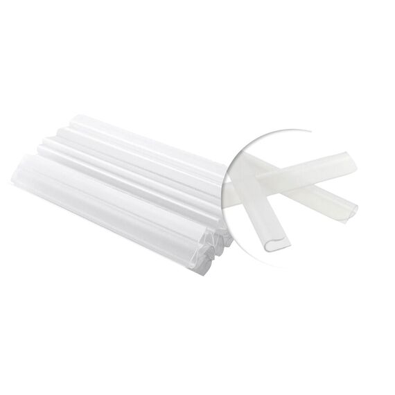 Enjoy-Quality PVC - Klemmschienen/Klemmen/Klemmstreifen - Befestigungsclips/Clips für Doppelstabmattenzaun Sichtschutzstreifen/Zaunfolie/Sichtschutzfolie - Zaun/Garten - (24 Stück, Transparent)