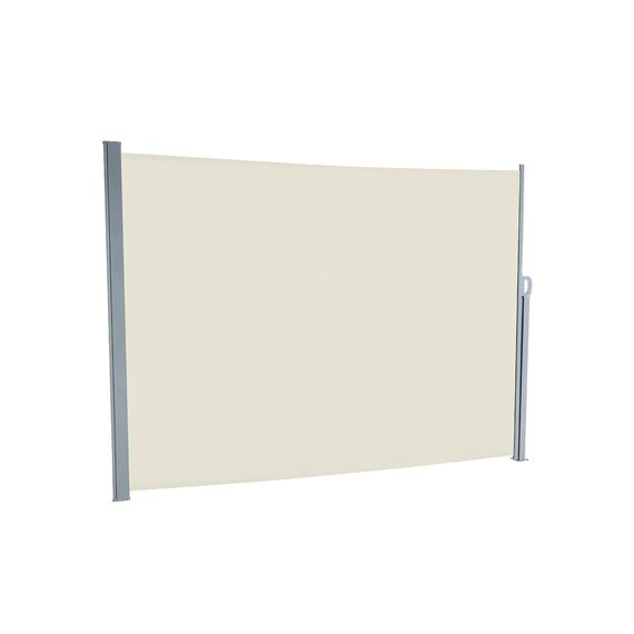 empasa Seitenmarkise Start 2.0 Sichtschutz Sonnenschutz Windschutz Markise ausziehbar für Garten, Balkon und Terrasse, mit Standfuß, Farbe:cremeweiß, Größe:180 x 450