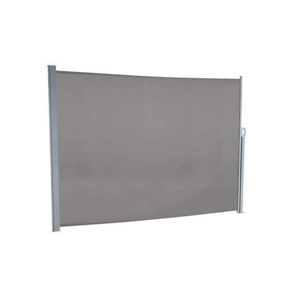 empasa Seitenmarkise Start 2.0 Sichtschutz Sonnenschutz Windschutz Markise ausziehbar für Garten, Balkon und Terrasse, mit Standfuß, Farbe:grau, Größe:200 x 450