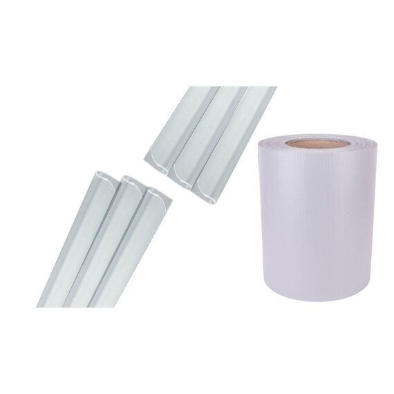 Enjoy-Quality PVC - Sichtschutzstreifen - Klemmschienen/Klemmen - Sichtschutz/Windschutz für Garten und Zaun - Befestigungsclips/Clips - Doppelstabmattenzaun - Universal (50 Stück, Grau)