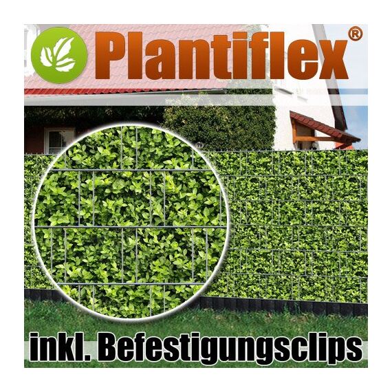 Plantiflex Sichtschutz Rolle 35m Blickdicht PVC Zaunfolie Windschutz für Doppelstabmatten Zaun (Buchsbaum)