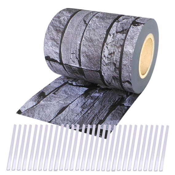 Plantiflex Sichtschutz Rolle 35m Blickdicht PVC Zaunfolie Windschutz für Doppelstabmatten Zaun (Schiefer)