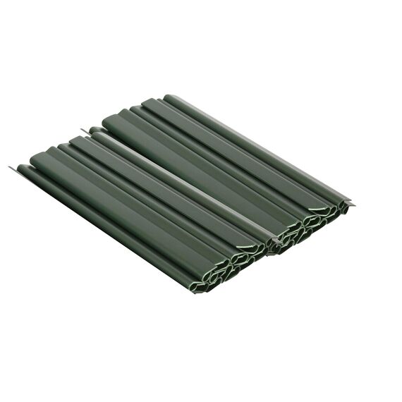 Enjoy-Quality PVC - Sichtschutzstreifen - Klemmschienen/Klemmen - Sichtschutz/Windschutz für Garten und Zaun - Befestigungsclips/Clips - Doppelstabmattenzaun - Universal (50 Stück, Moosgrün)