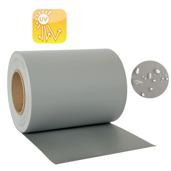 Naimorui PVC Sichtschutzfolie Sichtschutzstreifen Garten Sichtschutz Zaun Inkl. 20 x Befestigungsclips 450g/m² - Doppelstabmatten für Gartenzaun - (19cm*35m Grau)