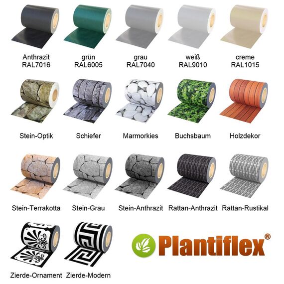 Plantiflex Sichtschutz Rolle 35m Blickdicht PVC Zaunfolie Windschutz für Doppelstabmatten Zaun (Weiß)