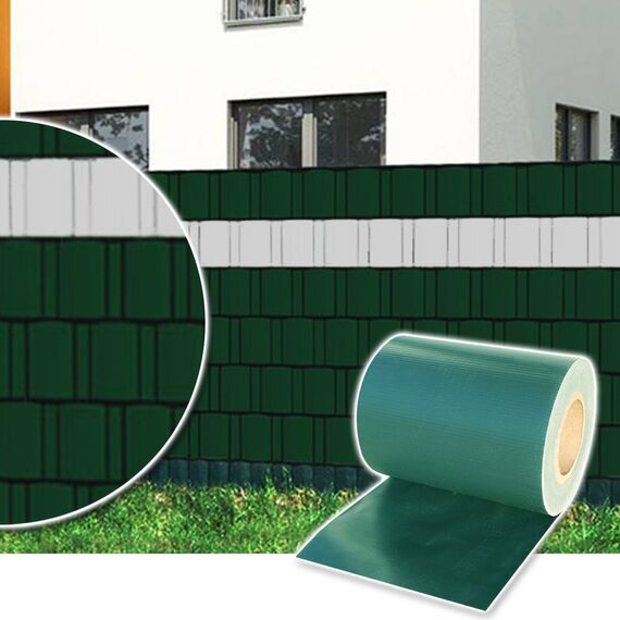 Plantiflex Sichtschutz Rolle 35m Blickdicht PVC Zaunfolie Windschutz für Doppelstabmatten Zaun (Grün)