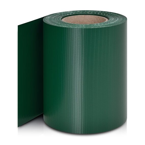 Juskys PVC Sichtschutzstreifen Doppelstabmatten Zaun - 35m x 19 cm - 30 Befestigungsclips - grün - Zaunfolie Sichtschutz Windschutz Garten Gartenzaun