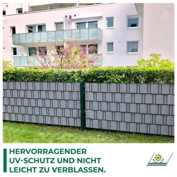 Sichtschutzstreifen Zaun 35 m x 19 cm inkl.20 Clips, Sichtschutz Zaunfolie PVC Sichtschutzstreifen Doppelstabmatten für Gartenzaun, Balkon/Diverse Farben