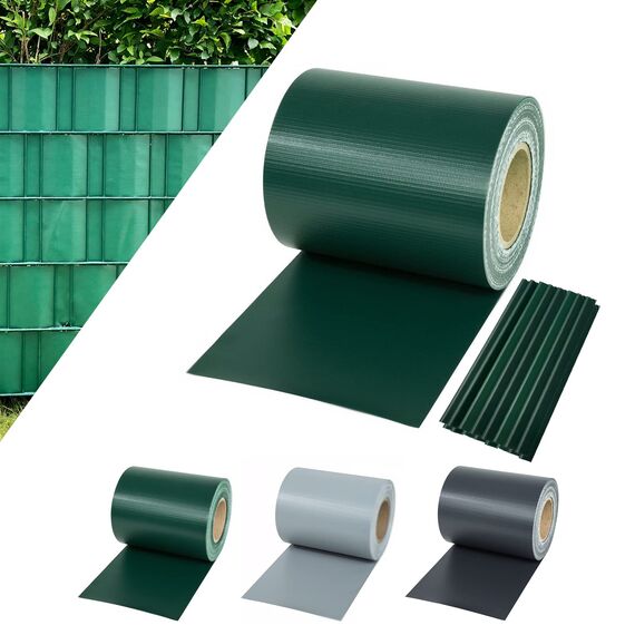 Sichtschutzstreifen Zaun 50 m x 19 cm inkl.30 Clips, Sichtschutz Zaunfolie PVC Sichtschutzstreifen Doppelstabmatten für Gartenzaun, Balkon/Diverse Farben