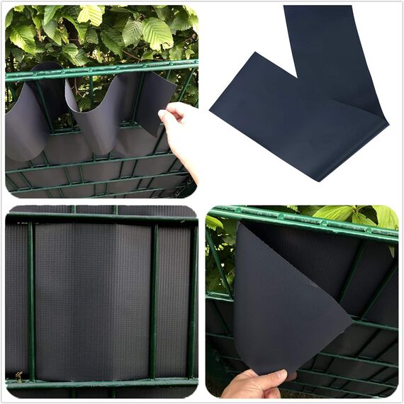 Sichtschutzstreifen Zaun 50 m x 19 cm inkl.30 Clips, Sichtschutz Zaunfolie PVC Sichtschutzstreifen Doppelstabmatten für Gartenzaun, Balkon/Diverse Farben