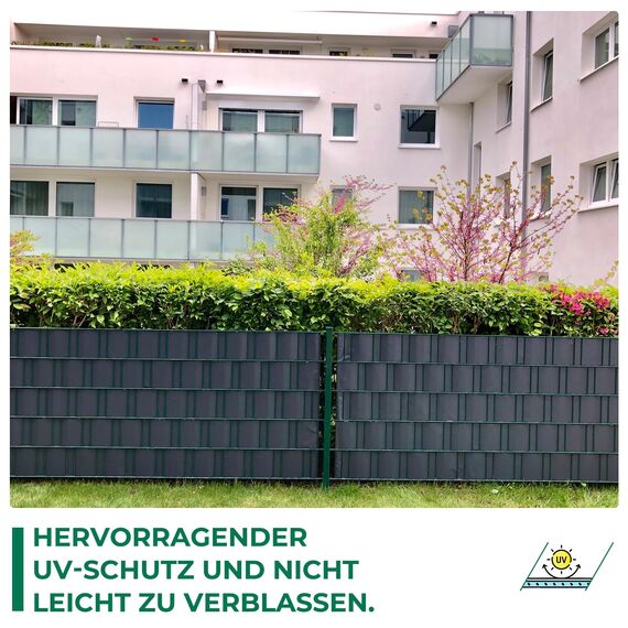 Sichtschutzstreifen Zaun 35 m x 19 cm inkl.20 Clips, Sichtschutz Zaunfolie PVC Sichtschutzstreifen Doppelstabmatten für Gartenzaun, Balkon/Diverse Farben-2PCS