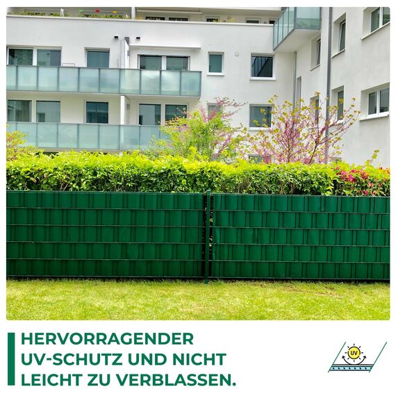Sichtschutzstreifen Zaun 35 m x 19 cm inkl.20 Clips, Sichtschutz Zaunfolie PVC Sichtschutzstreifen Doppelstabmatten für Gartenzaun, Balkon/Diverse Farben