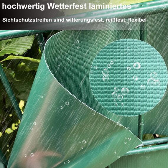 Sichtschutzstreifen Zaun 50 m x 19 cm inkl.30 Clips, Sichtschutz Zaunfolie PVC Sichtschutzstreifen Doppelstabmatten für Gartenzaun, Balkon/Diverse Farben