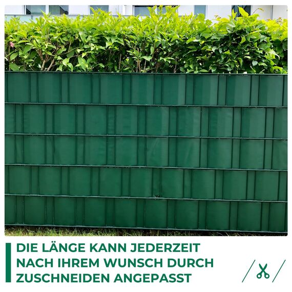 Sichtschutzstreifen Zaun 35 m x 19 cm inkl.20 Clips, Sichtschutz Zaunfolie PVC Sichtschutzstreifen Doppelstabmatten für Gartenzaun, Balkon/Diverse Farben