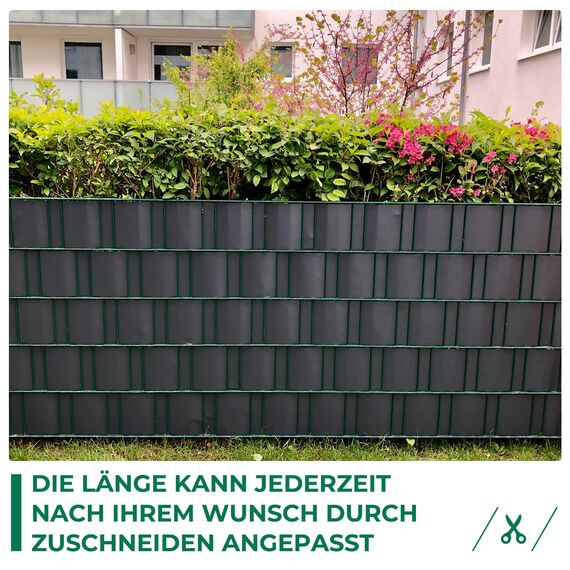 Sichtschutzstreifen Zaun 35 m x 19 cm inkl.20 Clips, Sichtschutz Zaunfolie PVC Sichtschutzstreifen Doppelstabmatten für Gartenzaun, Balkon/Diverse Farben-2PCS