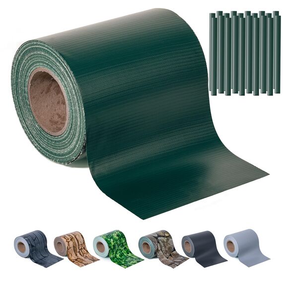 Sichtschutzstreifen Zaun 35 m x 19 cm inkl.20 Clips, Sichtschutz Zaunfolie PVC Sichtschutzstreifen Doppelstabmatten für Gartenzaun, Balkon/Diverse Farben