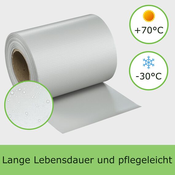 WORKINGHOUSE PVC Sichtschutzstreifen 450g/m² Standard für Doppelstabmatten Zaun – 2er Spar-Set (100m Gesamtlänge), Hellgrün RAL 7038 | Wind- & Blickschutz, wetterfest, inkl. Clips