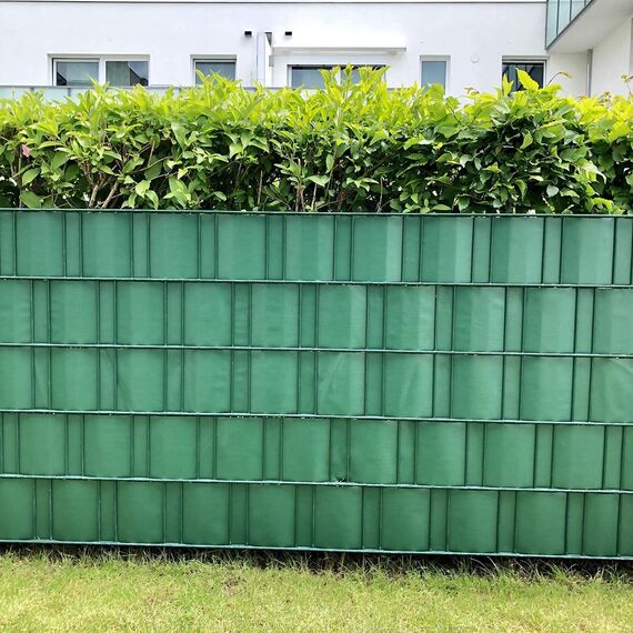 Sichtschutzstreifen Zaun 50 m x 19 cm inkl.30 Clips, Sichtschutz Zaunfolie PVC Sichtschutzstreifen Doppelstabmatten für Gartenzaun, Balkon/Diverse Farben