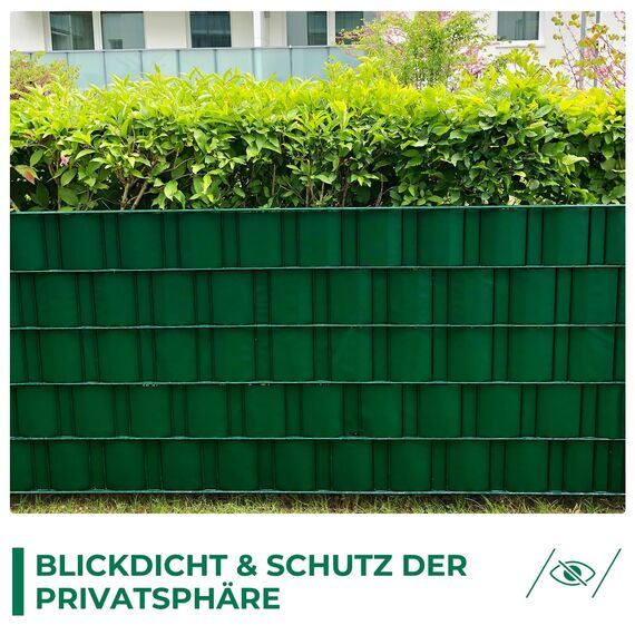 Sichtschutzstreifen Zaun 35 m x 19 cm inkl.20 Clips, Sichtschutz Zaunfolie PVC Sichtschutzstreifen Doppelstabmatten für Gartenzaun, Balkon/Diverse Farben