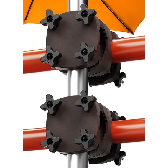 4smile Sonnenschirmhalter Balkongeländer SunnyGuy 2er Set, Taupe - Bombensichere, universelle Sonnenschirm Halterung Balkon - Kompakte Schirmhalterung Balkongeländer ersetzt Sonnenschirmständer