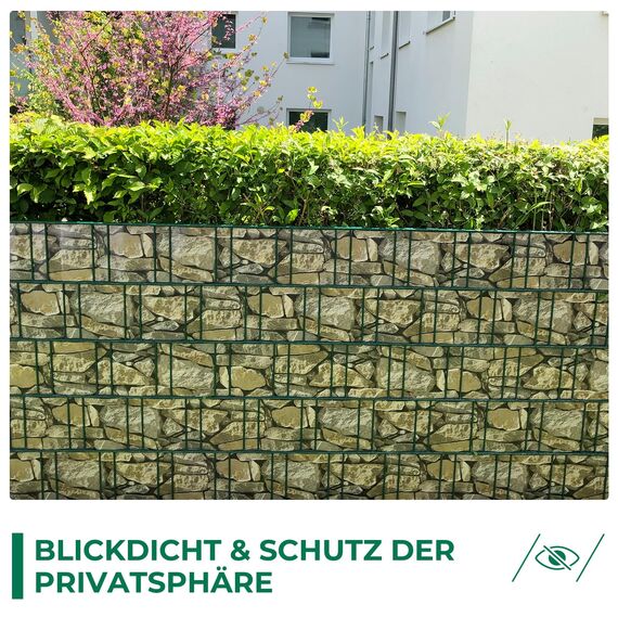 Sichtschutzstreifen Zaun 35 m x 19 cm inkl.20 Clips, Sichtschutz Zaunfolie PVC Sichtschutzstreifen Doppelstabmatten für Gartenzaun, Balkon/Diverse Farben