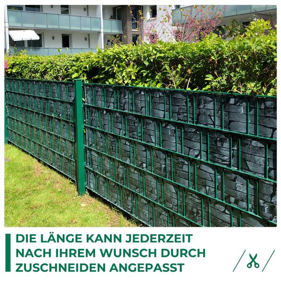 Sichtschutzstreifen Zaun 35 m x 19 cm inkl.20 Clips, Sichtschutz Zaunfolie PVC Sichtschutzstreifen Doppelstabmatten für Gartenzaun, Balkon/Diverse Farben