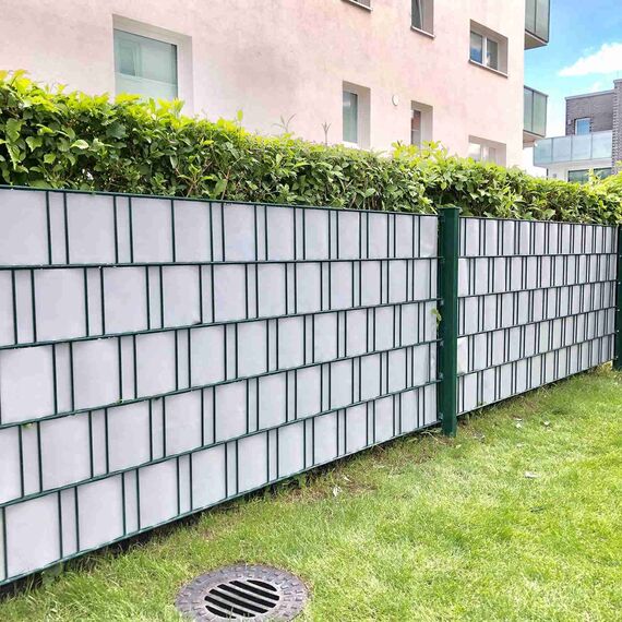 Sichtschutzstreifen Zaun 50 m x 19 cm inkl.30 Clips, Sichtschutz Zaunfolie PVC Sichtschutzstreifen Doppelstabmatten für Gartenzaun, Balkon/Diverse Farben