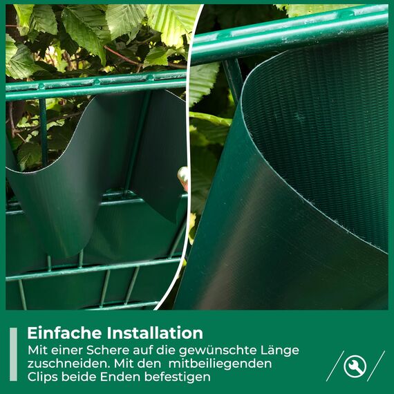 Sichtschutzstreifen Zaun 35 m x 19 cm inkl.20 Clips, Sichtschutz Zaunfolie PVC Sichtschutzstreifen Doppelstabmatten für Gartenzaun, Balkon/Diverse Farben-2PCS
