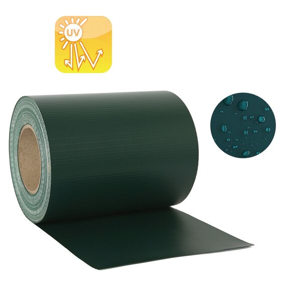 NAIMORUI Sichtschutzfolie Sichtschutzstreifen Garten Sichtschutz Zaun Inkl. 20 Befestigungsclips 450g/m² - Doppelstabmatten für Gartenzaun，Balkon 19cm*35m Grün