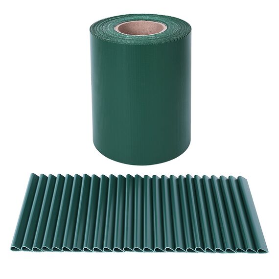SONGMICS PVC Sichtschutzstreifen, Zaunfolie 40 m x 19 cm, extra dick und Blickdicht, mit 25 x Befestigungsclips, grün GPJ040L