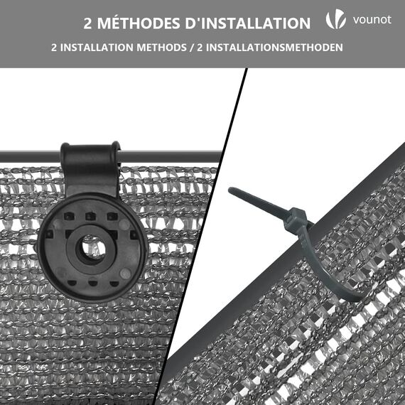 VOUNOT® Zaunblende 1×10m, Sichtschutz Zaun 150 g/m² HDPE Schattiernetz, Windschutz UV-resistent Reißfest, 85% Beschattungsgrad, mit Löcher und Kabelbinder, Grau