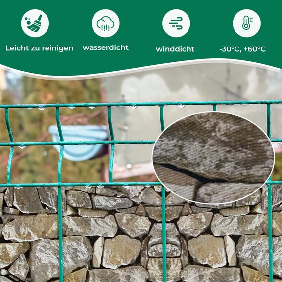 Sichtschutzstreifen Zaun 35 m x 19 cm inkl.20 Clips, Sichtschutz Zaunfolie PVC Sichtschutzstreifen Doppelstabmatten für Gartenzaun, Balkon/Diverse Farben-2PCS